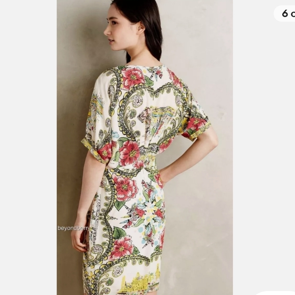 Anthropologie Collette Dinnigan Stunning Women's 100% Silk Dress Size 4 - Picture 3 of 14